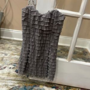 Grey tube top with a ruffled look